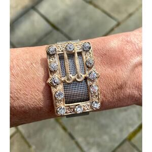 Stainless Steel Steel Band Bracelet, Vintage Charm Paste Gold Frame